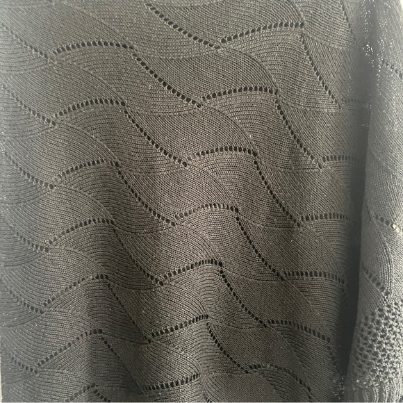 Ivonne Black Knit Poncho - One Size - Made in Italy - Acrylic Blend - Picture 5 of 7